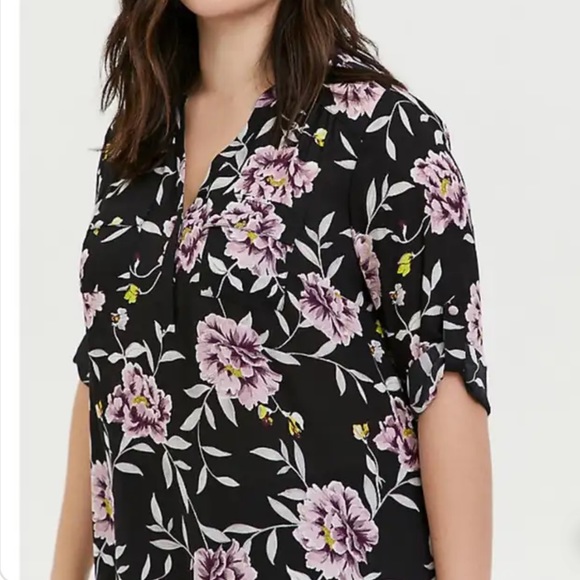 Torrid Floral Harper Georgette Pullover Tunic - Picture 8 of 9